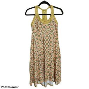 Prana Cali Dress Stretch Sleeveless Scoop Racerback Empire Flare Athleisure M